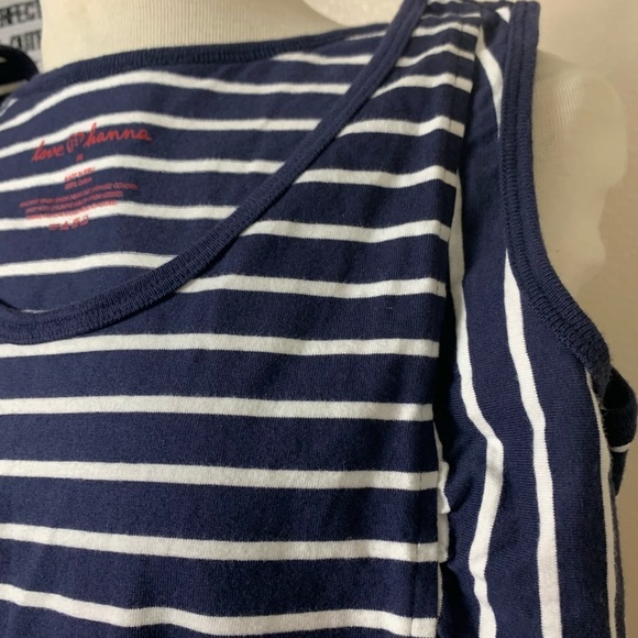 Love Hanna Striped Tank Dress Sz Medium Blue Casual Basic - Picture 7 of 9